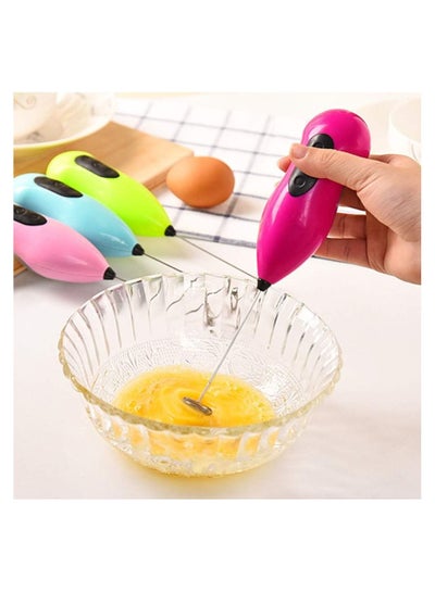 Egg Beater, Electric Hand-held Egg Beater Hot Drink Milk Coffee Frother Foamer Whisk Mixer - Multicolor