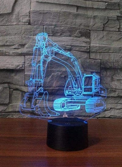 3D Illusion Lamp LED Excavator Multicolor Night Light Cartoon Table Cool Kids Desk Modern Bedroom Bedroom Kids Birthday Gift