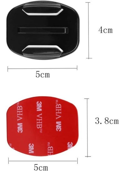 Action Camera Adhesive Pads 2 x Flat Mounts 2 x Curved Mounts with Compatible with GoPro Hero 9 8 7 6 5 4 3+ 3 SJCAM YI Noise Play and Other Action Cameras