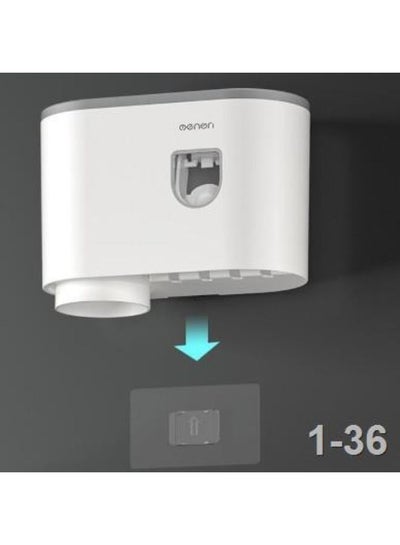 Wall Mounted Toothbrush Holder And Toothpaste Dispenser With 1 Cup