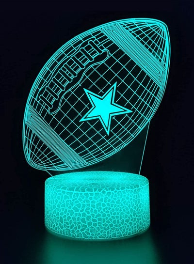 3D LED Night Light Lamp, baseball cap, Football Helmet, Basketball Flat Acrylic Optical Illusion Lighting Lamp with 16 Colors Touch Sensor with Remote Control, Sports Fan Nightlight Gift for Kids Boys