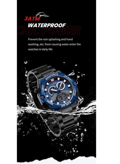NAVIFORCE NF9207 Watches Men Military Fashion Quartz Luminous Dual Display Waterproof Male LED Digital Alarm Clock Clock Reloj Hombre