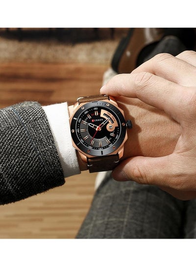 CURREN 8344 Original Brand Leather Straps Wrist Watch For Men With Brand Box