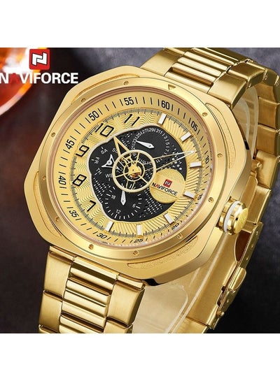 ساعة NaviForce NF9141 Day Date الفاخرة كرونوغراف فولاذية