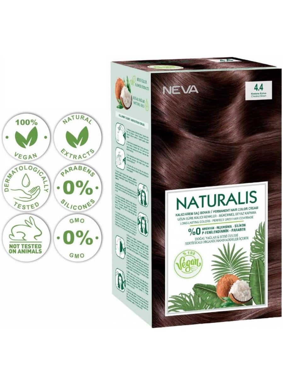 NEVA Naturalis Permanent Hair Dye Set, Vegan,100% Gray Coverage, Organic, No Harmful Chemicals, GMO-Free, Long-Lasting Shine - INTENSE BLONDE - 7.0