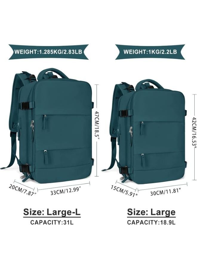 Travel Backpack For Men and Women Airline Approved Carry On Bag with Shoe Compartment, Holds 15.6" Laptop and USB Charging Port