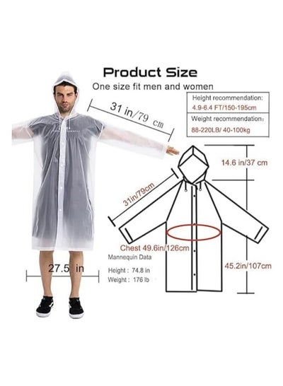 Reusable Raincoat Poncho With Hood And Elastic Sleeving For Adults