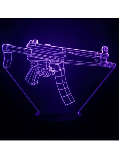 Submachine Gun Figure Night Light LED 3D Illusion USB Touch Sensor Children's Kids Gift Game Gun TableLamp machinMe Gun Figure
