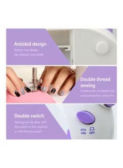 Portable Mini Sewing Machine with 2 speed control White/Purple/Silver