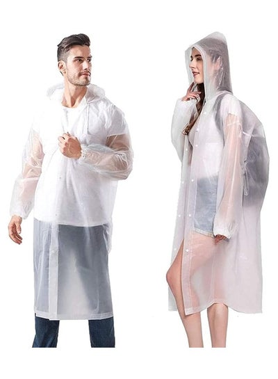 Reusable Raincoat Poncho With Hood And Elastic Sleeving For Adults