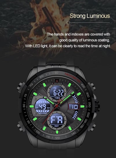 NAVIFORCE 9197 Top Brand Luxury Stainless Steel Casual Men Watch