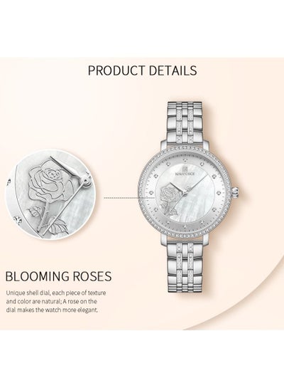 NAVIFORCE Luxury Diamond Women Watches Fashion Casual Waterproof Stainless Steel Quartz Wristwatch NF5017