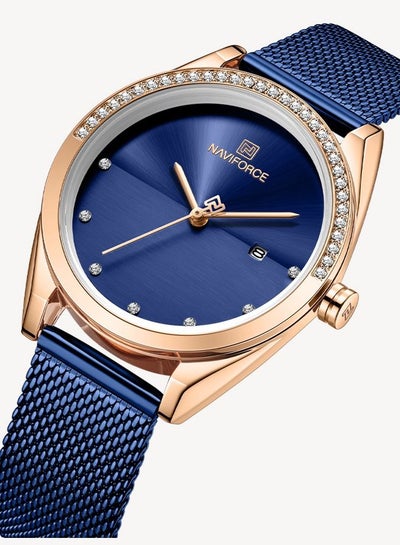 NAVIFORCE Luxury Fashion Simple Diamond Women Watch Stainless Steel Waterproof Wristwatches with Date NF5015