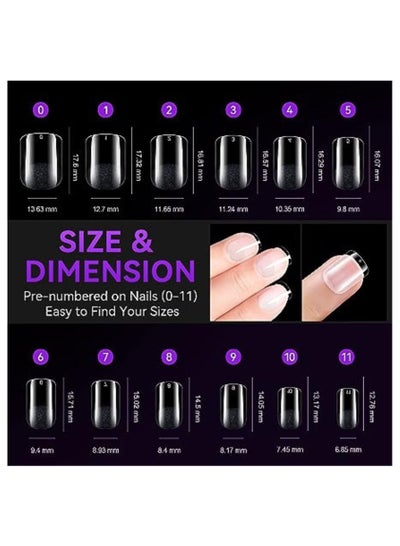 XS Soft Gel Nail Tips Square 240 Pcs of 12 sizes Kit