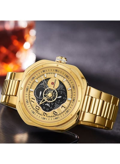 ساعة NaviForce NF9141 Day Date الفاخرة كرونوغراف فولاذية