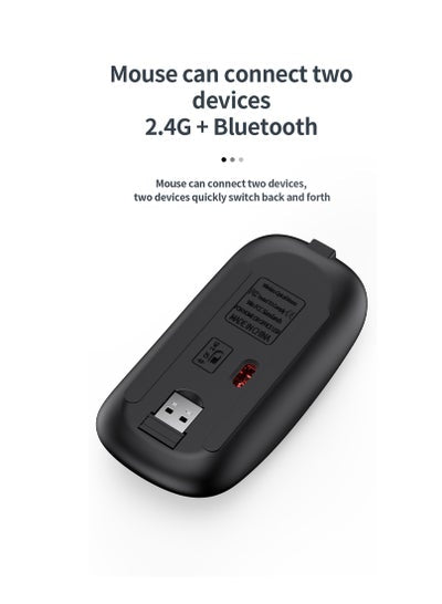 Full size Rechargeable 2.4G Wireless & Bluetooth Keyboard Mouse set for PC Laptop Desktop iMac iPad iPhone