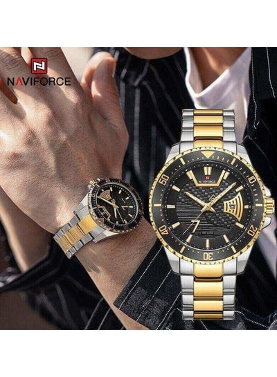 NAVIFORCE NF9191 Men's Classic Stainless Steel Luminous Analog Casual Watch - Golden/Silver