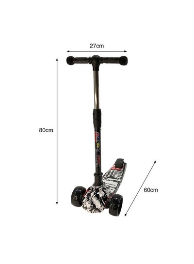3 Wheel Scooter LED Flashing Wheels Height Adjustable Extra Wide Deck Kids Kick Scooter