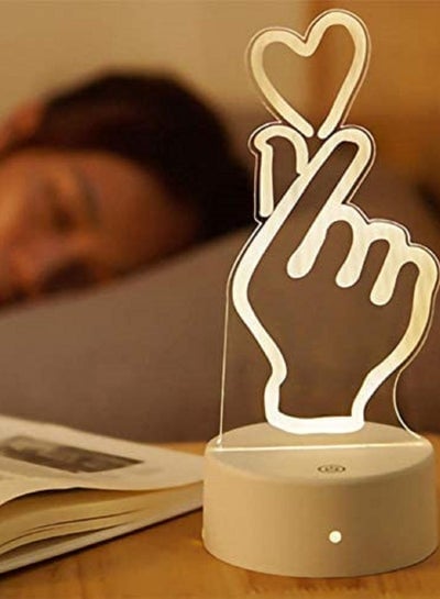 رومانسية الحب 3D ضوء LED ضوء الليل الاكريليك الزخرفية الخفيفة-E_United States