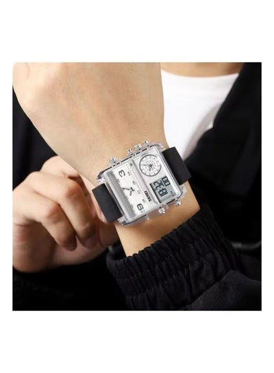 SKMEI 2021 Transparent Case Square Watch w/ Three Dials