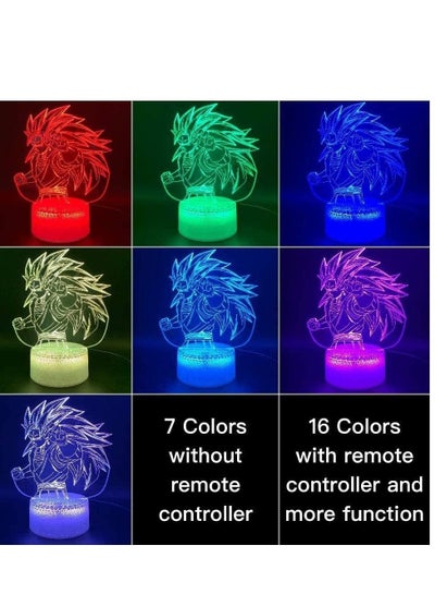 مصباح وهمي ثلاثي الأبعاد Dragon Ball Z Goku Vegeta ضوء ليلي لديكور غرفة نوم الأطفال لوميناريا أفضل هدية عيد ميلاد للطفل LED ضوء ليلي