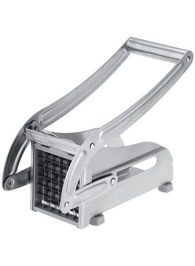 Stainless Steel Potato Cutter French Fry Cutter Veg Slicer Potato Chipper Home Kitchen Tool for Vegetable Fruit (Silver)
