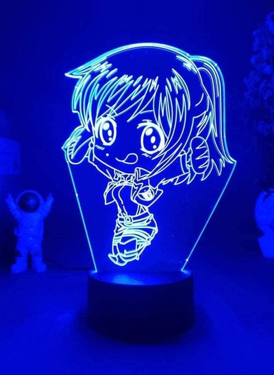 ضوء ليلي LED وهمي ثلاثي الأبعاد يمثل هجوم الرسوم المتحركة على العمالقة ساشا براوس تشيبي ديكور داخلي أكريليك مثالي لغرفة النوم أو كهدية لطفل