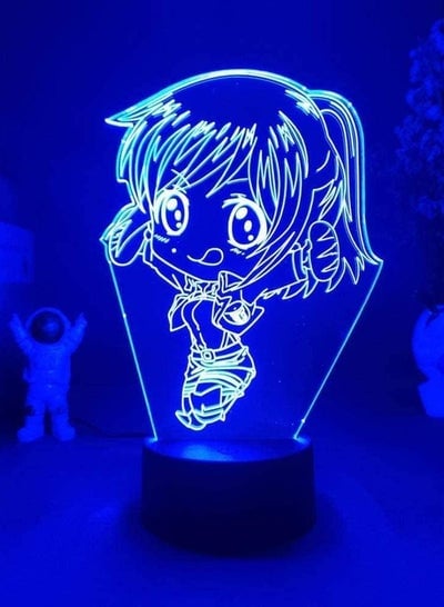 ضوء ليلي LED وهمي ثلاثي الأبعاد يمثل هجوم الرسوم المتحركة على العمالقة ساشا براوس تشيبي ديكور داخلي أكريليك مثالي لغرفة النوم أو كهدية لطفل