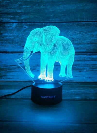 Multicolour Elephant 3D Elephant Lamp Optical Illusion Night Light for Room Decor & Baby Nursery Cool Birthday Gifts for Girls & Boys 16 Colour Changing Toys