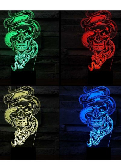 3D Ghost Light Remote Control Table Lamp Superhero Spider Optical Illusion Bulbation Multicolor Night Light 7/16 Colors Changing Mood Lamp LED Multicolor Night Light for Kids