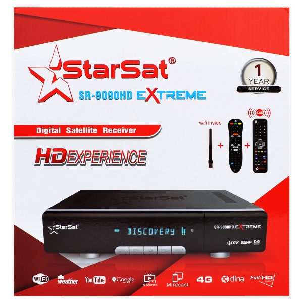 StarSat SR-9090HD Extreme Satellite Receiver – 4K, WiFi, DVB-S2, H.265, EPG, USB PVR