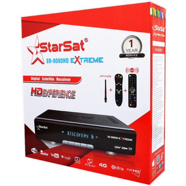 StarSat SR-9090HD Extreme Satellite Receiver – 4K, WiFi, DVB-S2, H.265, EPG, USB PVR