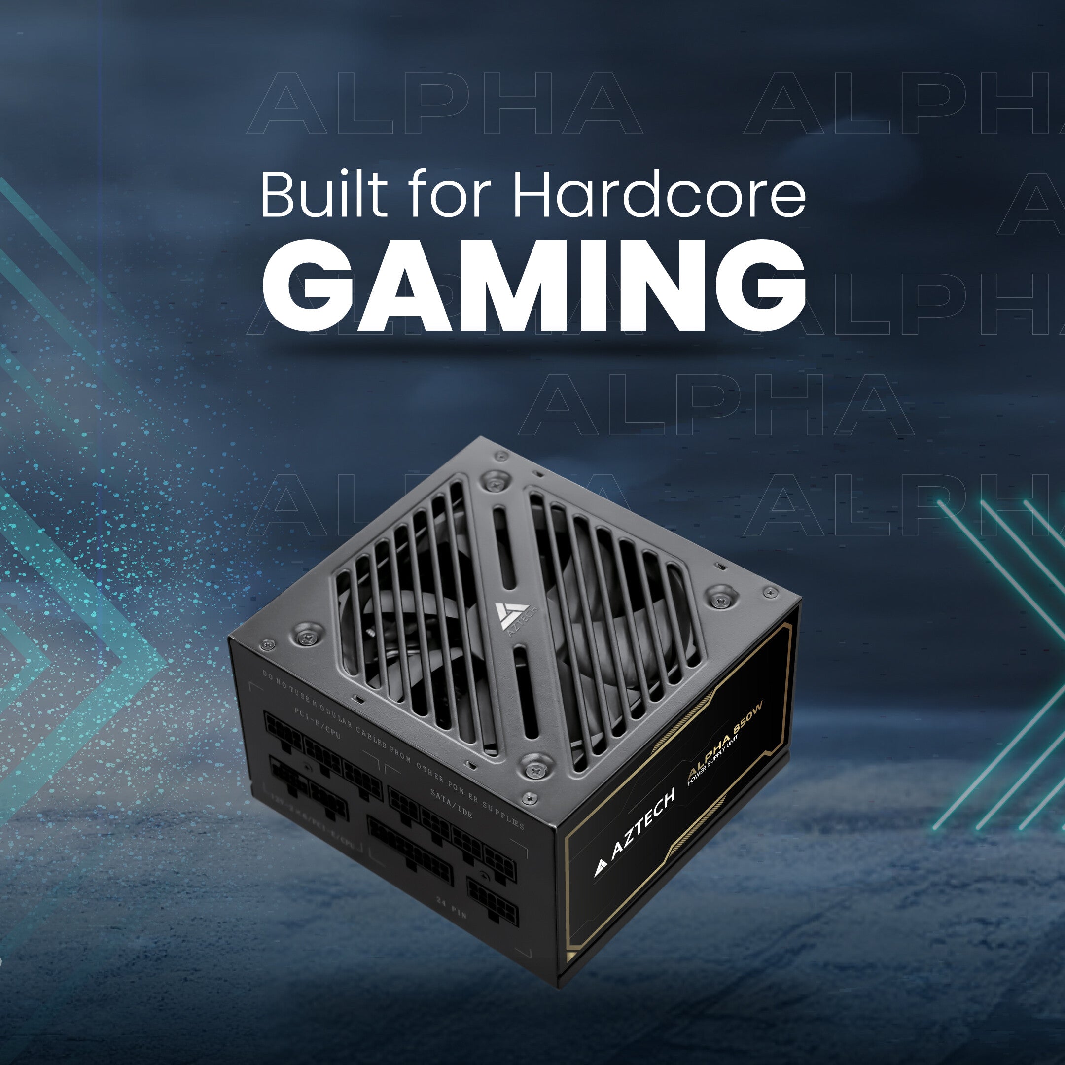 AZTECH PRIME 850W 80 Plus GOLD  ATX 3.1 & PCIe 5.1 Ready Fully Modular Power Supply Ultra‑Quiet Hybrid Fan PSU 120 mm, Japanese 100% 105 °C Caps, ZERO RPM Low noise Control RTX 40 PSU & Ryzen & Intel