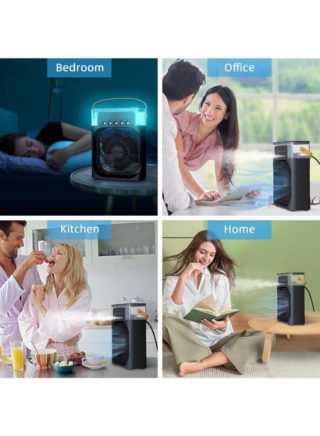 Water Mist Spray Fan, High Grade White Water Cooled Fan Portable for Tabletop | Desktop Humidifier Cooler Fan Mini Air Conditioner Portable Air Cooler Spray Water Mist Fan