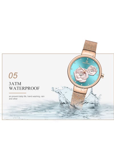 NAVIFORCE Women Luxury Creative Design Watch Stainless Steel Mesh Band Watches for Lady NF5013