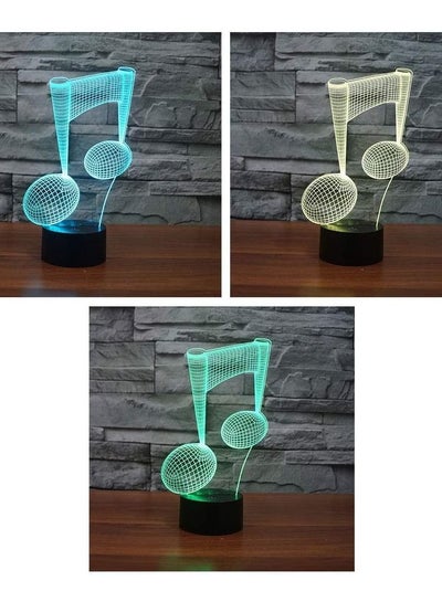 Music Notes Pattern 3D Optical Illusion Lamp Kids Bedroom Desk Visual LED Night Light 7 Colors Changing Touch Switch Children Gifts Home Decoration