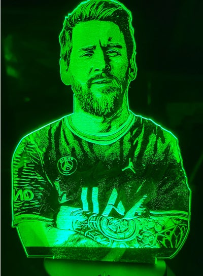 3D Acrylic LED 16 Colour Night Light With Remote Table Lamp Gift Football Messi Figure