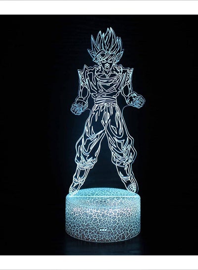 مصباح طاولة ثلاثي الأبعاد من Dragon Ball Son Goku هدية إبداعية ضوء ستيريو بصري ملون يعمل باللمس LED ضوء ليلي هدية عيد ميلاد هدية عيد الميلاد