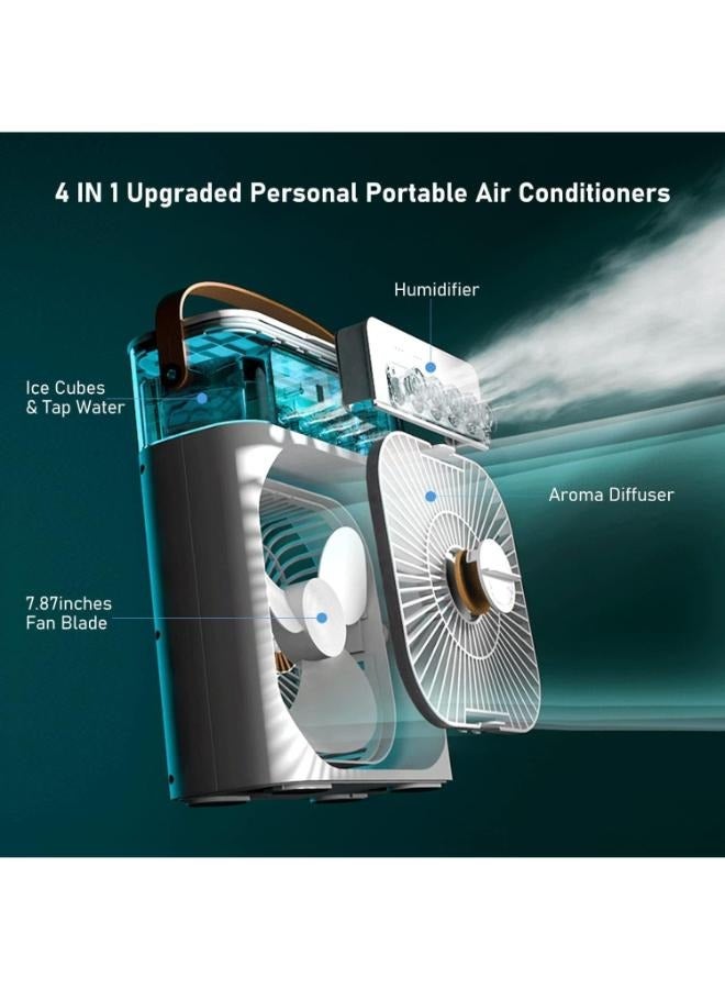 Portable Air Conditioners,700ml Mini Evaporative Cooler,USB Personal Conditioner with 7 LED Light，AC Cooling Fan for car Home Office Room