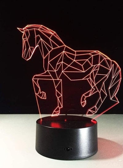 3D الحصان التحكم عن بعد أضواء الليل 3D الوهم البصري مصابيح 16 لونا مصابيح LED غرفة نوم المنزل هدايا عيد ميلاد الحزب آرت ديكو الخيارات للبنين الفتيات الأطفال
