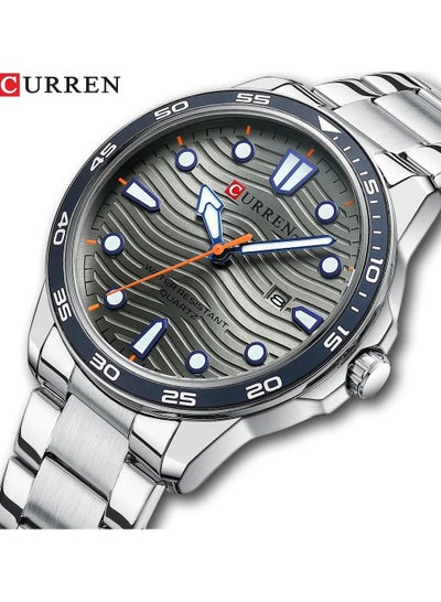 ساعة Curren 8426 الكلاسيكية OEM للرجال، سوار أصلي من الفولاذ المقاوم للصدأ، عرض تاريخ مضيء، ساعة يد كاجوال بسيطة