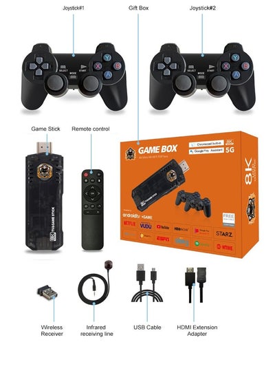 8K HD Video Game Console Whit 10000+ Games Classic Retro TV Game Console Android Gaming Dual OS 3D PSP Console Stick For PS1/FC