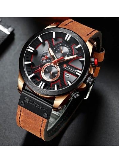CURREN 8346 Original Brand Leather Straps Wrist Watch For Men With Brand (Box)