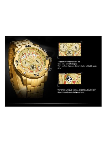 NAVIFORCE NF9175 Golden Stainless Steel Chronograph Watch For Men