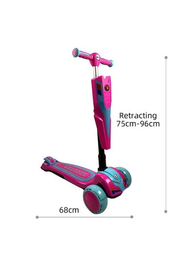 3 Wheel Foldable Kick Scooter for Kids with Colorful  Lights