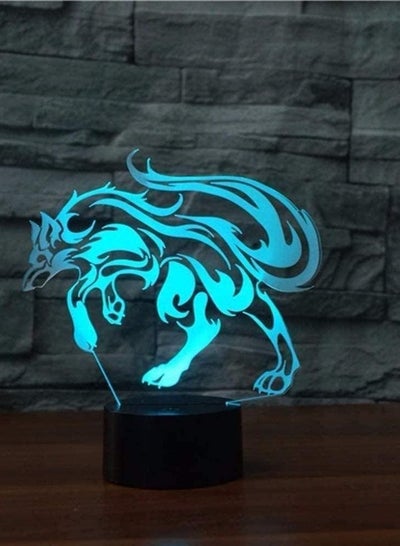 WOLF 3D LED Night Lights USB 7 Color Changing 3D Lights Baby Bedroom Bookshelf Night Light Home Decor Creative Gift