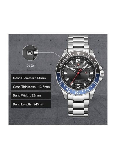 Men's NF9192 S-S-B Stainless Steel Analog Watch