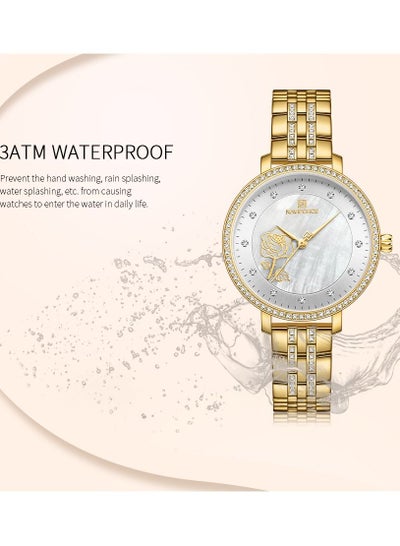 NAVIFORCE Luxury Diamond Women Watches Fashion Casual Waterproof Stainless Steel Quartz Wristwatch NF5017