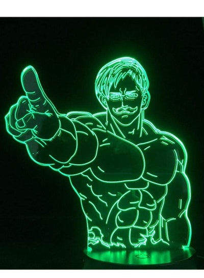 Multicolour The Seven Deadly Sins Escanor LED Night Light Bedroom Decor Mood Light Anime 3D Lamp P Home Decor Lamp With Remote