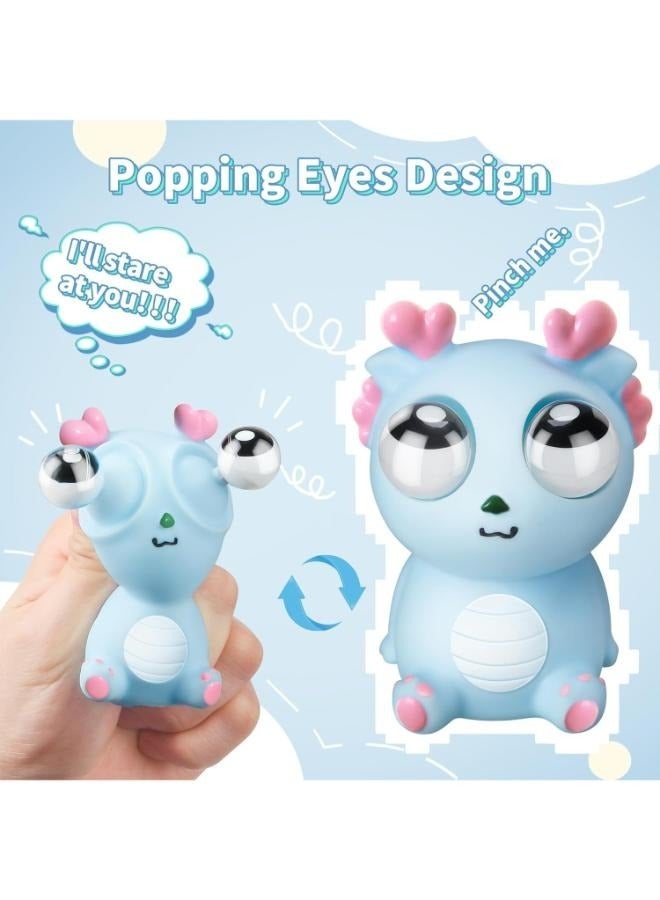 8cm Squeeze Dragon Pop Out Eyes Toys Eye Popping Dragon Stress Relief Squeezy Toy
